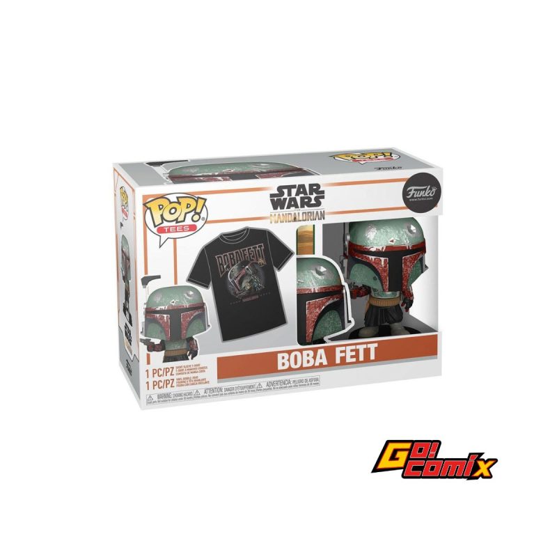 POP! - Tees - Star Wars The Mandalorian - Boba Fett with Unisex T-Shirt Size L (9 cm)